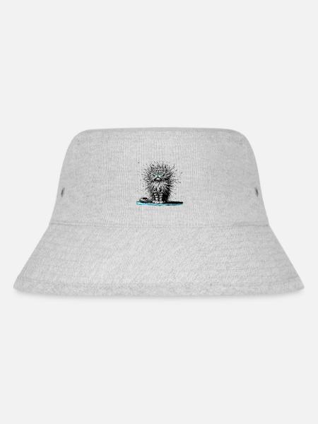 Katze elektrisch, Katze witzig, Katze lustig - Stanley/Stella recycelter Bucket Hat - Grau meliert