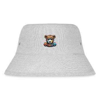 Teddybär / Kuscheltier / Stofftier / Geschenkidee - Stanley/Stella recycelter Bucket Hat - Grau meliert - Vorne