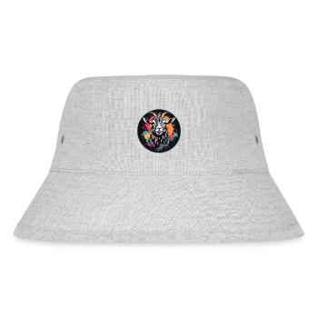 Colorful goat portrait billy goat - Stanley/Stella Recycled Bucket Hat - heather grey - Front
