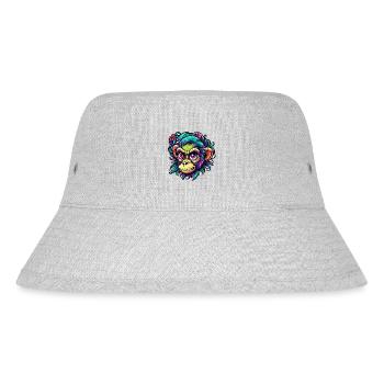 Cute Monkey / Monkey Girl / Cute / Hair Bow - Stanley/Stella Recycled Bucket Hat - heather grey - Front