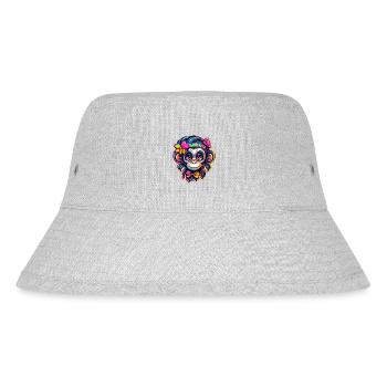 Cute Monkey / Monkey Girl / Cute / Hair Bow - Stanley/Stella Recycled Bucket Hat - heather grey - Front