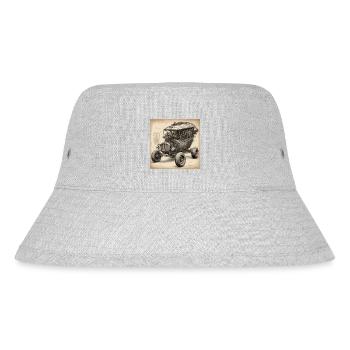 Bauplan / Sepia / Vintage / Retro / Auto - Stanley/Stella recycelter Bucket Hat - Grau meliert - Vorne
