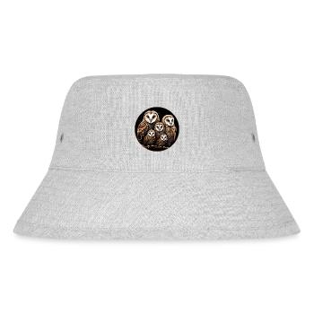 Schleiereule Schleiereulenfamilie Eulengrafik - Stanley/Stella recycelter Bucket Hat - Grau meliert - Vorne