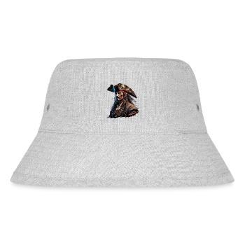 Pirat / Ahoi / Anker / Kapitän / Totenkopf / Rum - Stanley/Stella recycelter Bucket Hat - Grau meliert - Vorne
