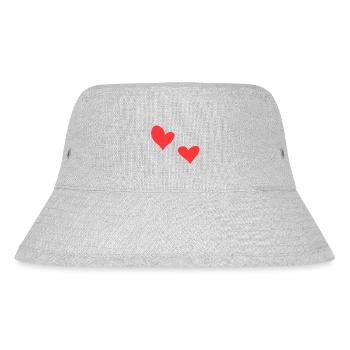 zwei Herzen Herz Symbol Liebe rot - Stanley/Stella recycelter Bucket Hat - Grau meliert - Vorne