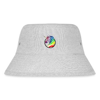 Rainbow Unicorn Zebra - Stanley/Stella Recycled Bucket Hat - heather grey - Front
