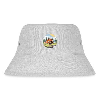 Naturleben Schweden Logo Elch Blog Haus Natur - Stanley/Stella recycelter Bucket Hat - Grau meliert - Vorne