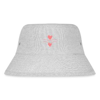 Lines Line Heart Shape Love Two Hearts Pink - Stanley/Stella Recycled Bucket Hat - heather grey - Front
