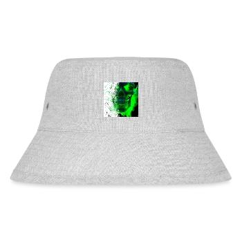 Grünes Kryptowelt Schädel Design - Stanley/Stella recycelter Bucket Hat - Grau meliert - Vorne