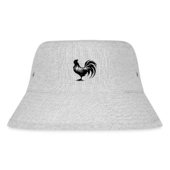 Klassicher Bauernhof Gockel - Stanley/Stella recycelter Bucket Hat - Grau meliert - Vorne