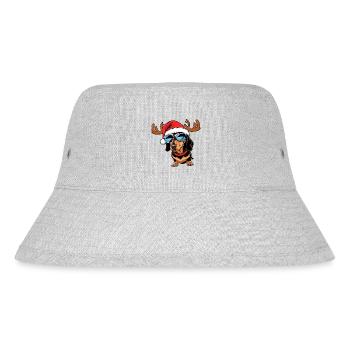 Christmas Dachshund - Stanley/Stella Recycled Bucket Hat - heather grey - Front
