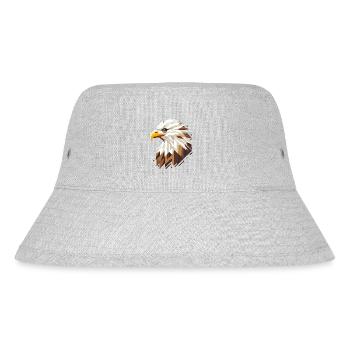 Geometric bald eagle – symbol of strength - Stanley/Stella Recycled Bucket Hat - heather grey - Front