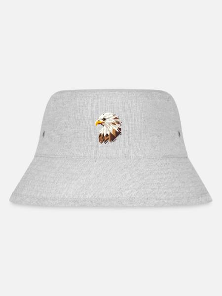 Geometrischer Weißkopfseeadler –Symbol der Stärke - Stanley/Stella recycelter Bucket Hat - Grau meliert