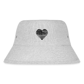 USA Flagge Nationalstolz Symbol Patriotisches Herz - Stanley/Stella recycelter Bucket Hat - Grau meliert - Vorne