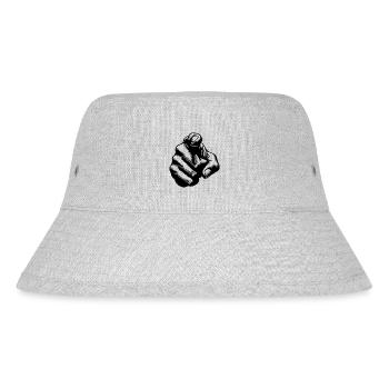 Motivationsdesign Zeigefinger Handgeste - Stanley/Stella recycelter Bucket Hat - Grau meliert - Vorne