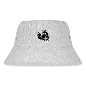 Motocross Dirtbike Sprung mit Staub und Dynamik - Stanley/Stella recycelter Bucket Hat - Grau meliert - Vorne
