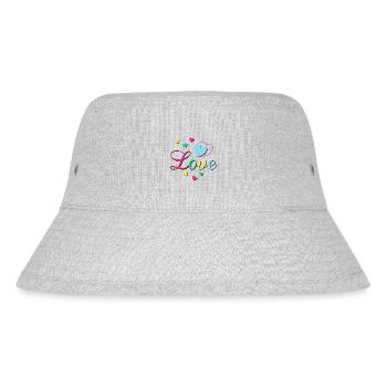 Love Hearts - Stanley/Stella Recycled Bucket Hat - heather grey - Front