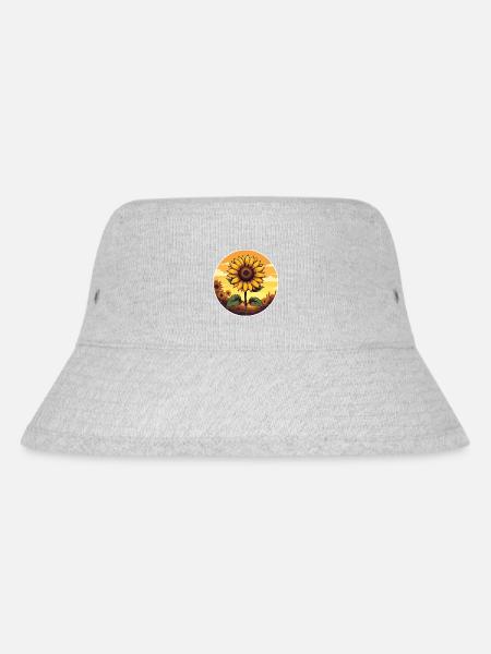 Goldene Sonnenblume Sonnenuntergang Kunst - Stanley/Stella recycelter Bucket Hat - Grau meliert