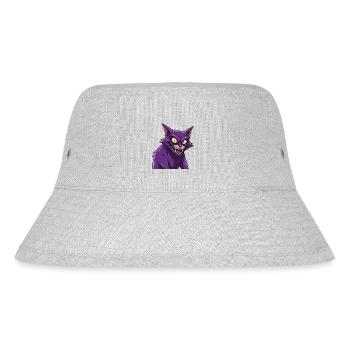 Gruselige Katze - Stanley/Stella recycelter Bucket Hat - Grau meliert - Vorne
