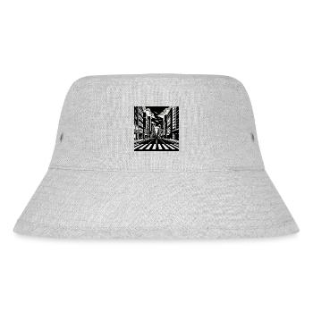 Urban Street Perspective – Black & White Art - Stanley/Stella Recycled Bucket Hat - heather grey - Front