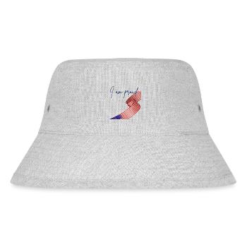 American Pride Wrapped Flag - Stanley/Stella Recycled Bucket Hat - heather grey - Front