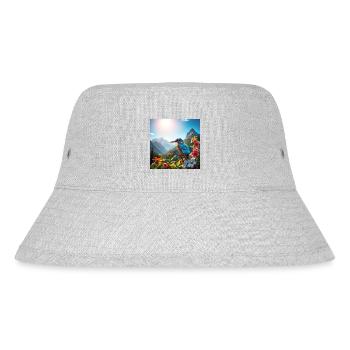 Königsfisch­er im Blumenparadies - Stanley/Stella recycelter Bucket Hat - Grau meliert - Vorne