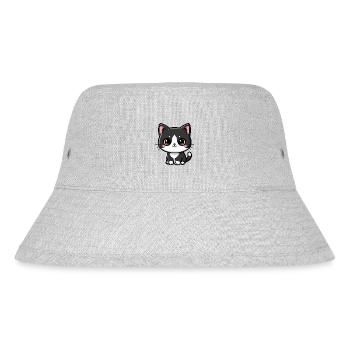 Charme Kawaii Chat Noir-Blanc - Bob recyclé Stanley/Stella - gris chiné - Devant