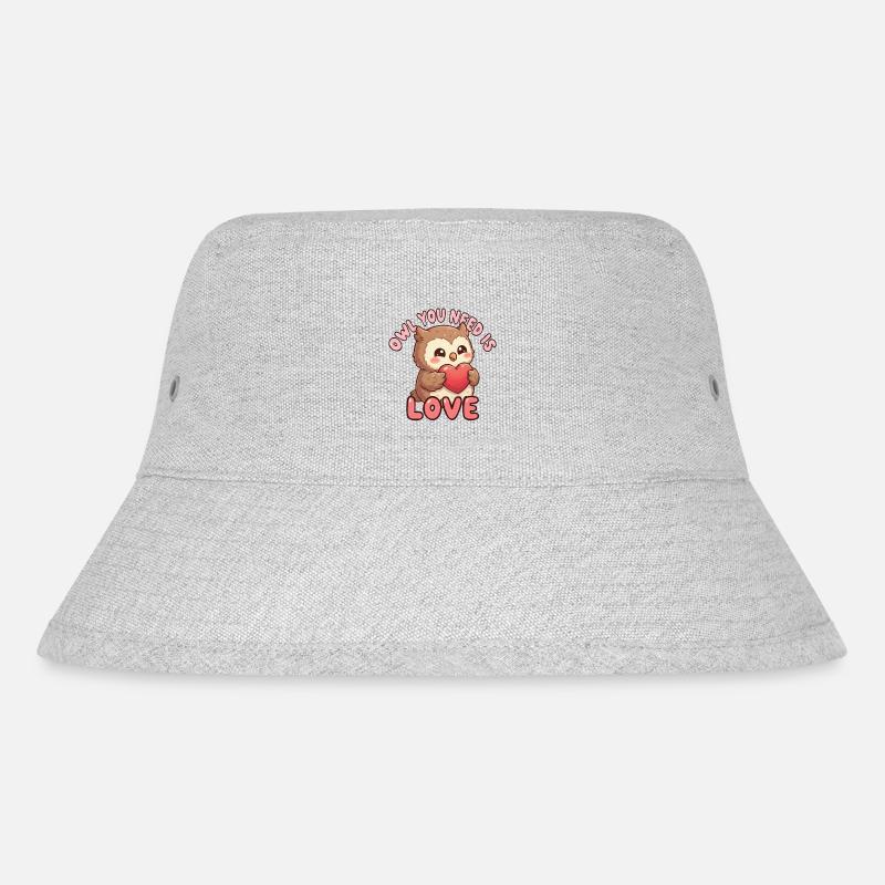 Süße Eulenliebe mit Herz - Stanley/Stella recycelter Bucket Hat - Grau meliert