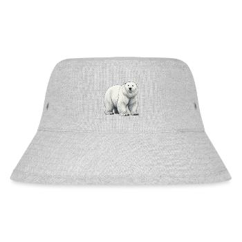 Polar Bär Illustration Graustufen - Stanley/Stella recycelter Bucket Hat - Grau meliert - Vorne