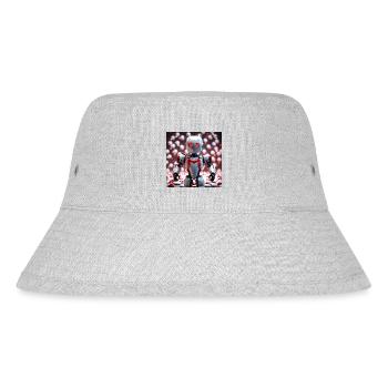 Herzroboter mit leuchtenden Augen - Stanley/Stella recycelter Bucket Hat - Grau meliert - Vorne
