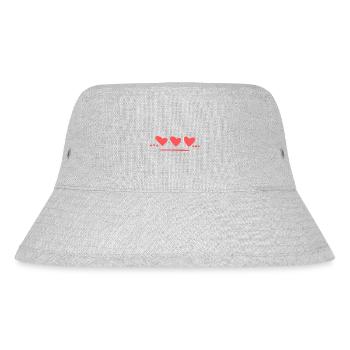 Three Hearts Heart Love Symbol Red - Stanley/Stella Recycled Bucket Hat - heather grey - Front