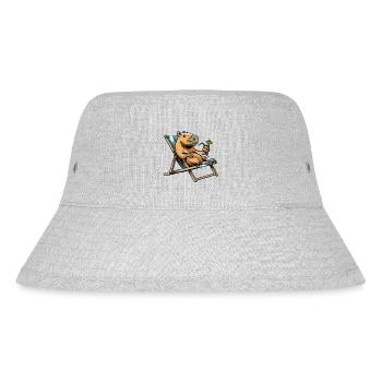Don't worry be Cappy - Capybara - Urlaub - Stanley/Stella recycelter Bucket Hat - Grau meliert - Vorne