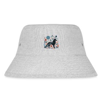 Floraler Wolf - Stanley/Stella recycelter Bucket Hat - Grau meliert - Vorne