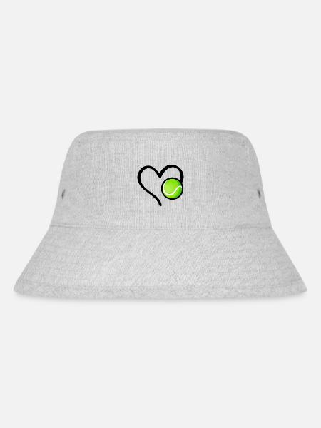 Tennis Herz Tennisball - Stanley/Stella recycelter Bucket Hat - Grau meliert