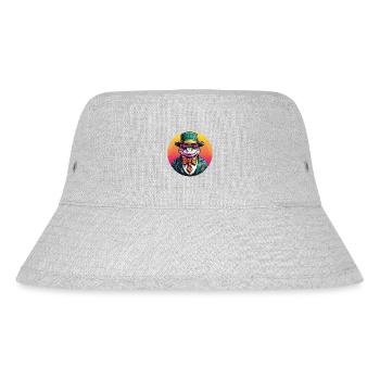 Colorful Alligator Crocodile with Sunglasses and Hat - Stanley/Stella Recycled Bucket Hat - heather grey - Front