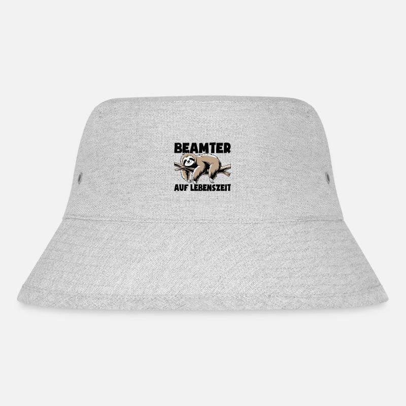 Faultier Beamter auf Lebenszeit - Spruch - Stanley/Stella recycelter Bucket Hat - Grau meliert