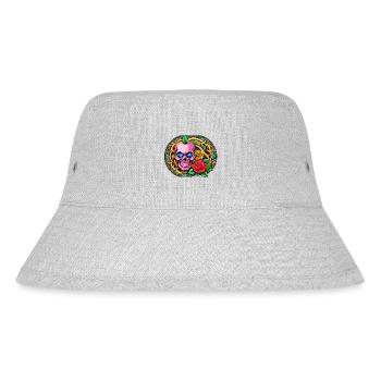 Skulls 'n' Roses - Pink Skull - Stanley/Stella recycelter Bucket Hat - Grau meliert - Vorne