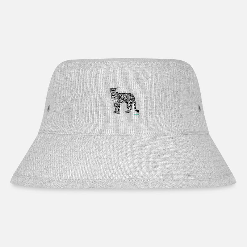 Leopard - Stanley/Stella recycelter Bucket Hat - Grau meliert