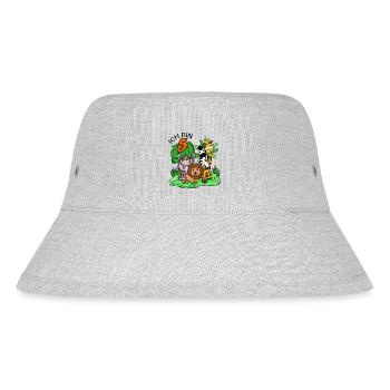Ich bin 5 - 5. Geburtstag - Niedliche Tiere - Stanley/Stella recycelter Bucket Hat - Grau meliert - Vorne