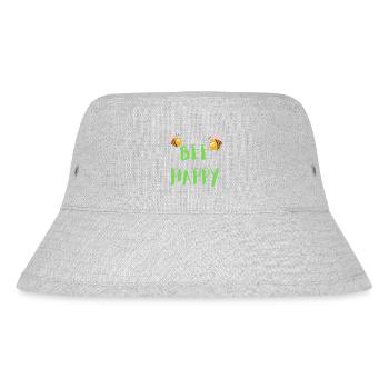Bee Happy - Enjoy Life - Stanley/Stella recycelter Bucket Hat - Grau meliert - Vorne