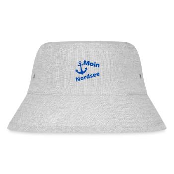 Moin Nordsee - Motiv mit Anker - Stanley/Stella recycelter Bucket Hat - Grau meliert - Vorne