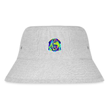 Gorilla Neonfarben Kunstwerk - Digital KI Art - Stanley/Stella recycelter Bucket Hat - Grau meliert - Vorne