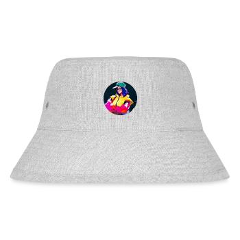 Heldin als Anime - Stanley/Stella recycelter Bucket Hat - Grau meliert - Vorne