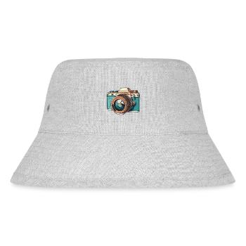 Retro-Kamera - Stanley/Stella recycelter Bucket Hat - Grau meliert - Vorne