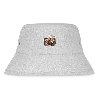 Flower-Power-Kamera - Stanley/Stella recycelter Bucket Hat - Grau meliert - Vorne