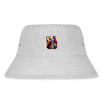 Three Cats - Stanley/Stella Recycled Bucket Hat - heather grey - Front