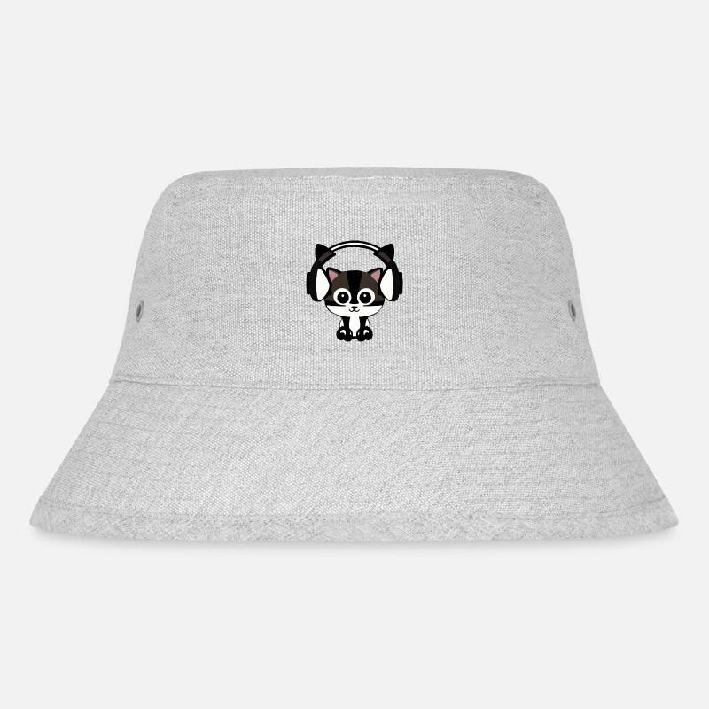 Patte de velours mélodique : chat avec casque - Bob recyclé Stanley/Stella - gris chiné