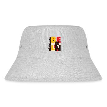 Berlin Skyline Deutschland Stadt Schwarz Rot Gold - Stanley/Stella recycelter Bucket Hat - Grau meliert - Vorne