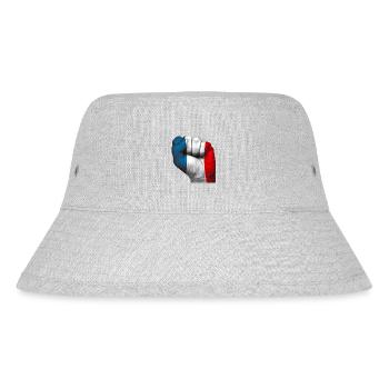 Drapeau français peint sur un poing fermé. - Bob recyclé Stanley/Stella - gris chiné - Devant