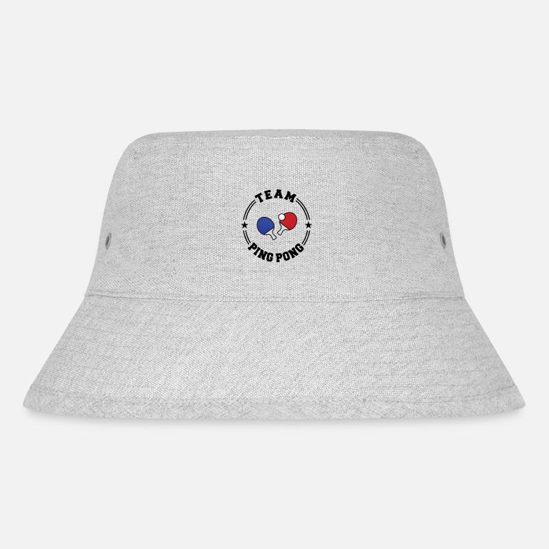 TEAM PING PONG College-Runde - Stanley/Stella recycelter Bucket Hat - Grau meliert